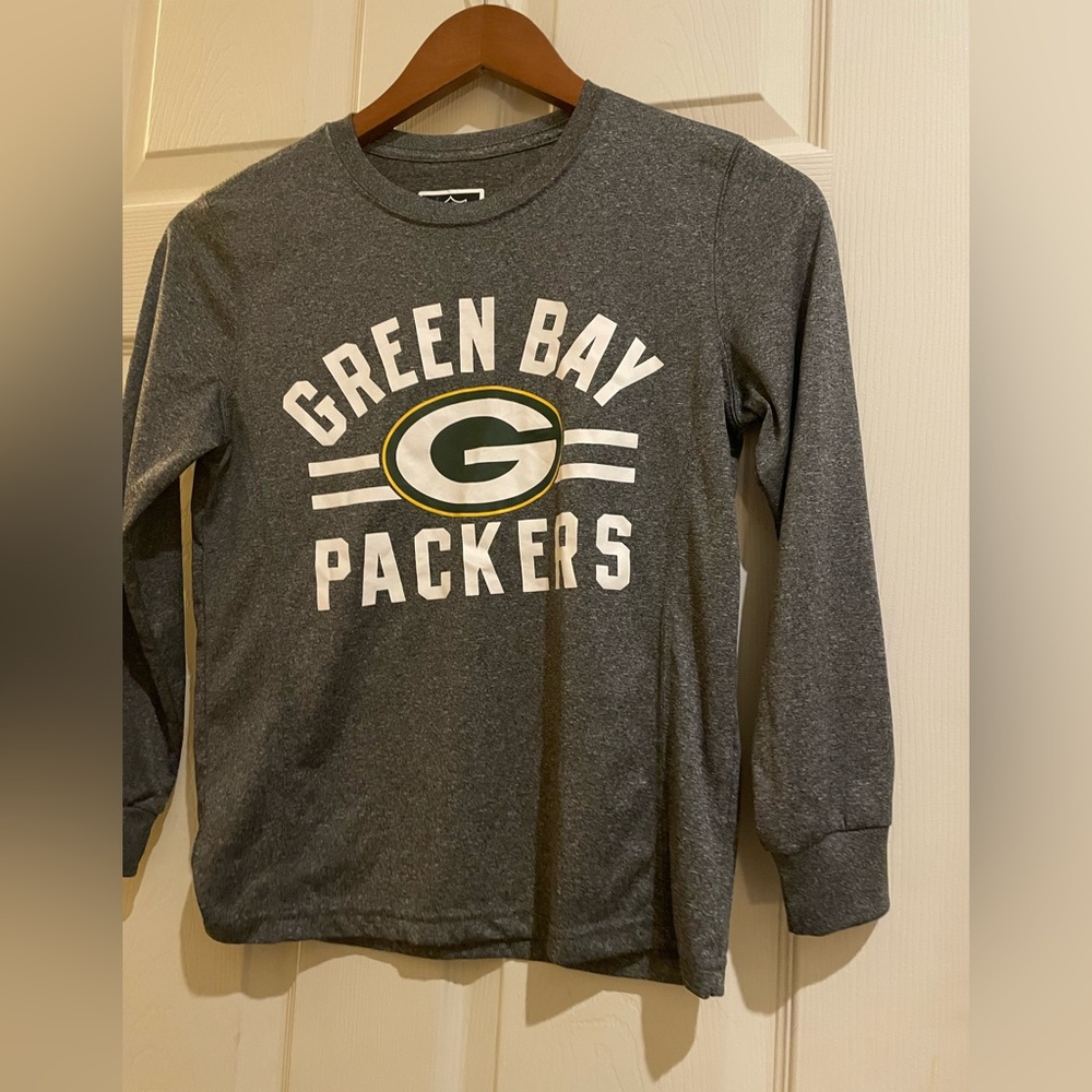 Boys NFL Green Bay packers long sleeve athletic shirt-10/12